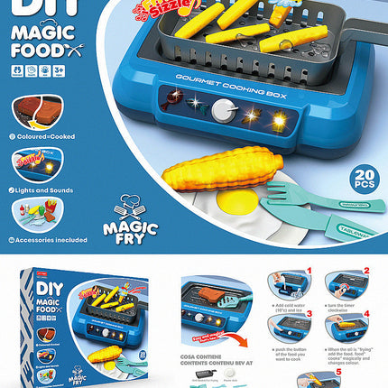 Induction Kitchen Cooking Toys Diy Children's Play House Toy Food Recognize Change Color Toys Kids Gifts