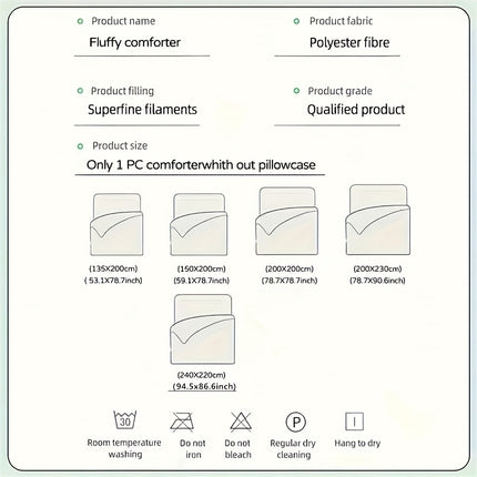 1pc Luxury Thickened Winter Quilt - Soft Light -Friendly Bedding with Quilted Stitching