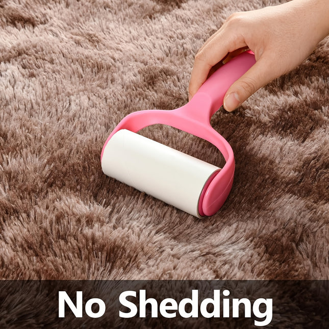 1pc Plush Marbled Brown Area Mat - Soft, Fluffy Polyester Floor Mat for Living Room or Bedroom