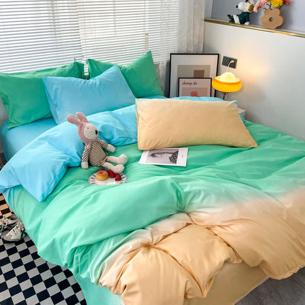 Macaron Washed Cotton Brushed Gradient Duvet Cover