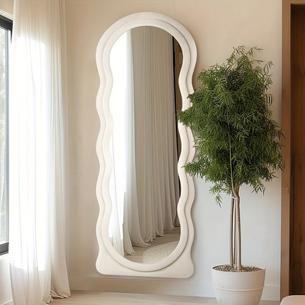 Full-Length Mirror with Soft Flannel Cover, Dual Wall or Floor Standing Design,