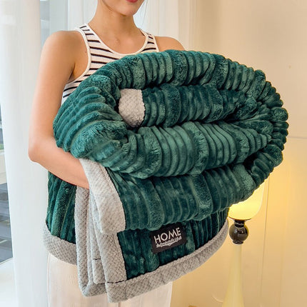 Class A Rabbit Plush Blanket Winter Thick Coral Fleece Blanket - GARDIWALL