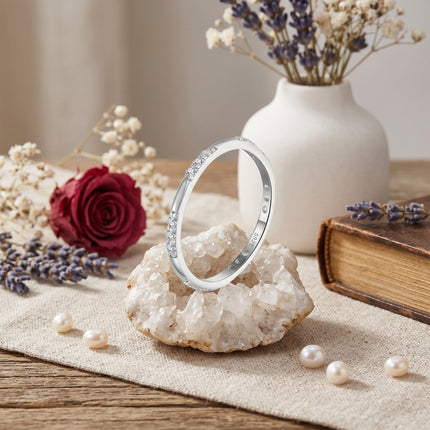925 Sterling Silver Delicate Eternity Band CZ Ring in Sterling