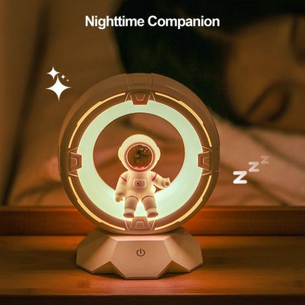 Modern Astronaut Night Light, Touch Control 3-Color LED Bedside Lamp, 4 Adjustable Brightness Levels,