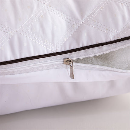 1pc Long Embroidered Pillow | Soft Polyester Filling, Classic Style, Zipper Closure