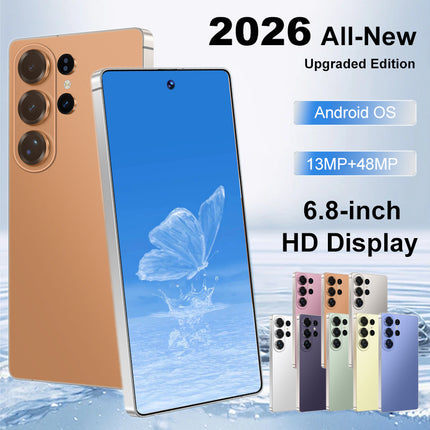 Newly Upgraded 2026 Unlocked Smartphone With Large 6.8 Inch HD Screen 8GB RAM Plus 256GB Storage