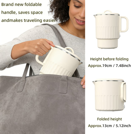 One Multi-function Electric Cooker, Mini Folding Outdoor Electric Kettle for Boiling Water