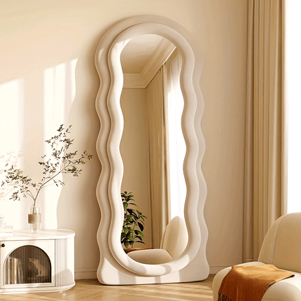 Full-Length Mirror with Soft Flannel Cover, Dual Wall or Floor Standing Design,