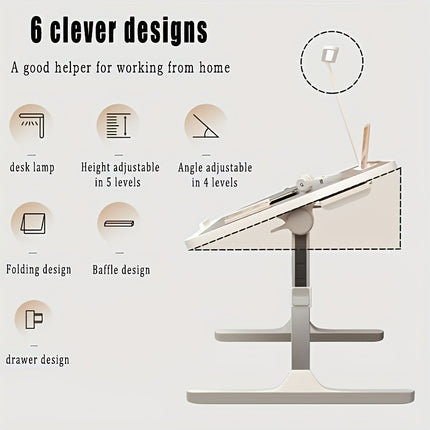 Foldable Laptop Stand For Bed Tables, Adjustable Portable Laptop Bed Tray Table, Used For Eating