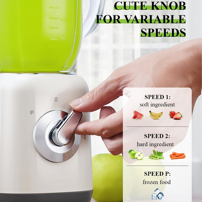 Blender Powerful Blender Smoothie Maker With 6 Sharp Stainless Steel Blades, Glass Jug, 2 Speed And Pulse Ice Crushing For Milkshake, Juice, Baby Food And Vegetable Drinks, 1L Capacity