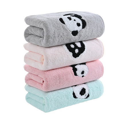 Coral Velvet Panda Embroidery Covers Soft And Absorbent