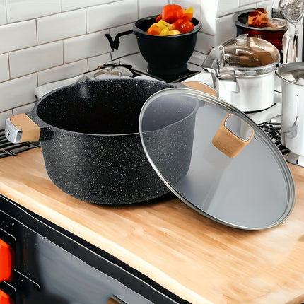Pots and Pans Set with Lids, Granite Stone Cookware Sets Suitable for Gas, Electric,