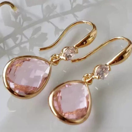 Women's Fashion Blue Crystal Drop Shape Earrings