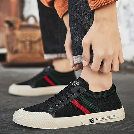 Men's Breathable Slip-On Skate Sneakers - Lightweight Casual Shoes for Outdoor, Daily Wear & Camping