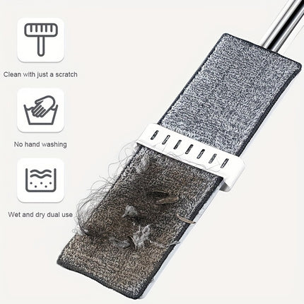 1set Mop Plus 2 Mop Cloths - Long-Handled Hands-Free Cleaning for Wet and Dry Floors,