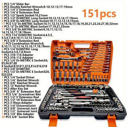 Tool Kit Set, Professional High-Quality Automotive Repair Tools - 46/53/61/82/151pcs