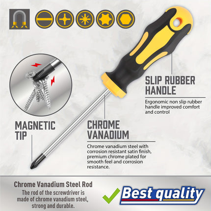 43pcs Professional Screwdriver Set with Magnetic Bit Holder - Chrome Vanadium Steel,