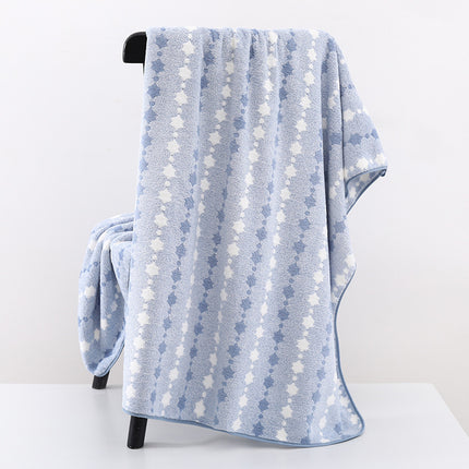 Wide Stripe Dark Stripe Coral Velvet Printing Towels Suit