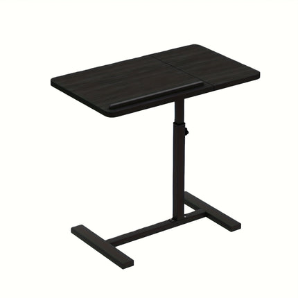 Hidden Wheel Desk Adjustable Height Flip-Up Bedside Laptop Table, Portable and Space-Saving,
