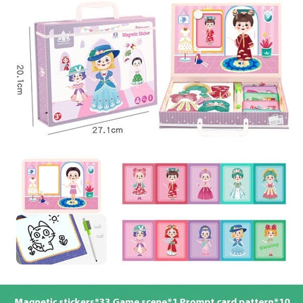Magnetic Puzzle Children's Puzzle Magnetic Stickers Toys Wooden