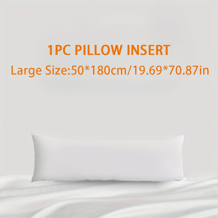 Classic White Extra-Long Pillow - Soft Breathable 100% Polyester Fill, Machine Washable