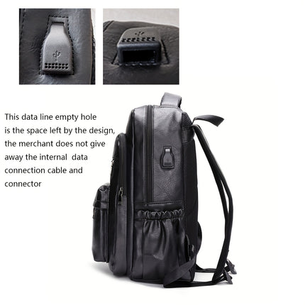 Men's Fashion Simple Retro Large Capacity Shoulder Bag Versatile Work Commute Travel Backpack Backpack