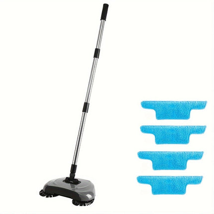 3-in-1 Manual Floor Cleaning System | Push Broom, Mop & Dustpan Combo for Hard Floors | Durable Plastic | Ideal for Bedrooms, Kitchens, Living Rooms | Efficient Sweeping and Easy Storage, Manual Cleaning System | Practical Cl