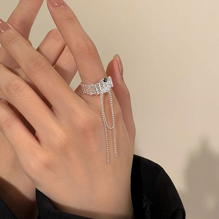 Irregular Lava Tassel Ring For Women