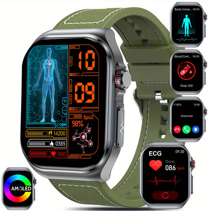 2026 New Smartwatch for Women Men, 5.18cm AMOLED Screen, 530mAh Long-Last Battery, BT 5.3 Calls,