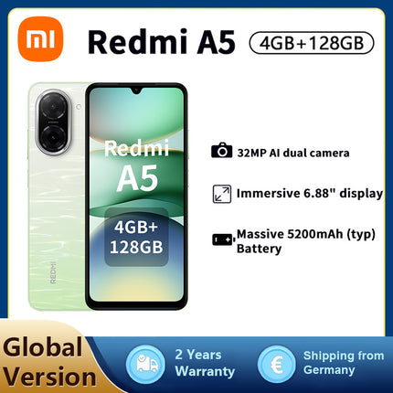 Xiaomi Redmi A5 Smartphone, 4+128G, 32MP Dual AI Camera, 5200mAh Massive Battery, Octa-core,