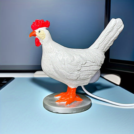1pc Rustic Rooster Table Lamp, Resin Animal Theme Desk Light with Encaustic Finish,