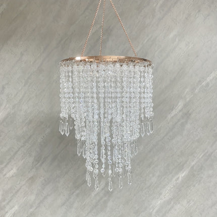 2D Flat, Wedding Birthday Engagement Party Hotel Luxury Decorations, Modern Beaded No-Light Hanging