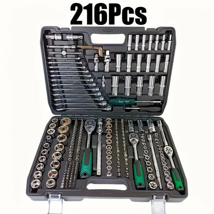 216/46pcs Tool Kit Set, Automotive Repair Tools, Multi-Functional Repair Kit, Socket Wrench,