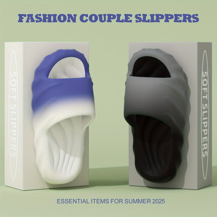 3 pcs set Slippers for Men, Summer Outdoor Wear, Thick-Soled Indoor Home