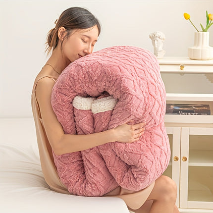 Rabbit Fur Throw Blanket - Plush Soft All-Season Couch & Bedspread, Single/Double Size,