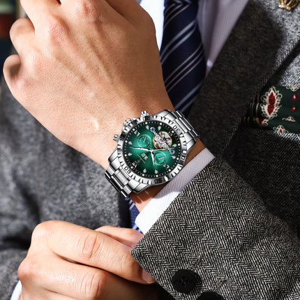 Men'S Luxury Business Watch with Automatic Movement, Waterproof, Luminescent Hands