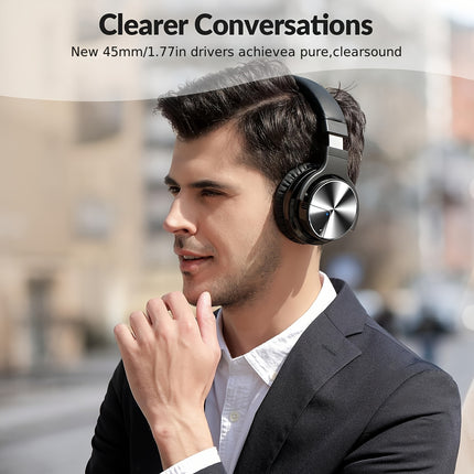 Playtime Wireless 5.2 Active Noise Canceling Over-Ear Headphones Microphone, USB Charging