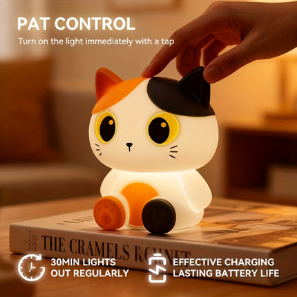 Cute Cat Night Light | Tabletop Decorative LED Light, USB Rechargeable, Ideal for Christmas and New Year Gifts