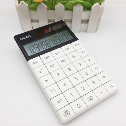 Date Time Tablet Button 12-Digit Solar Office Calculator