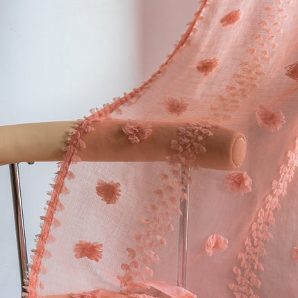 Bohemian Tufted Textured Embroidered Floral Curtains