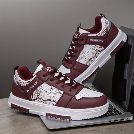 1pair Men'S Fashion Skateboard Sneakers, Casual Street Style Athletic Shoes with Branch Print