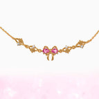 Red Zircon Butterfly Bracelet-Gold