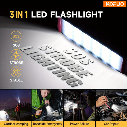 Portable Car Jump Starter Power Bank: 5000A Peak for 12V Gas/Diesel (Up to 10.0L/8.5L)