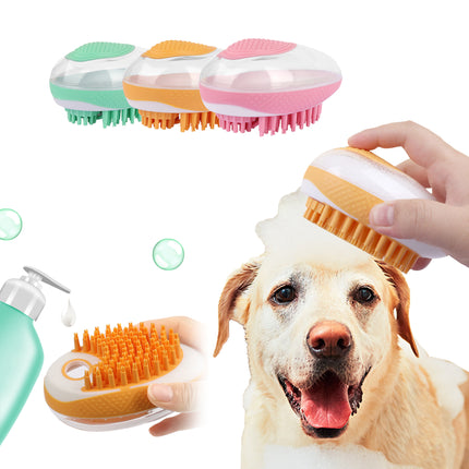 Dog Cat Bath Brush 2-in-1 Pet SPA Massage Comb...