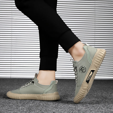 Men's Casual Sports Shoes - 1 Pair Breathable Lightweight Low-Top Sneakers with Synthetic