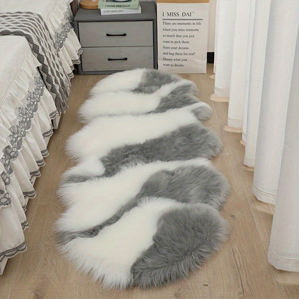 [1pc Ultra Soft Faux Fur Area Rug] 1pc Ultra Soft Faux Fur Area Rug, Handmade Polyester Suede Carpet
