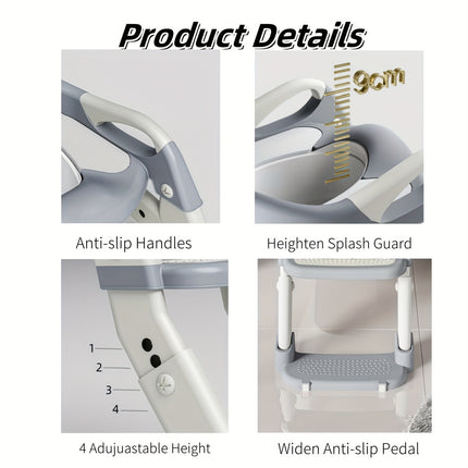 3-in-1 Adjustable Height Portable Anti-Slip Design Soft Pad Durable Home Travel Diaper Baby Toilet Seat