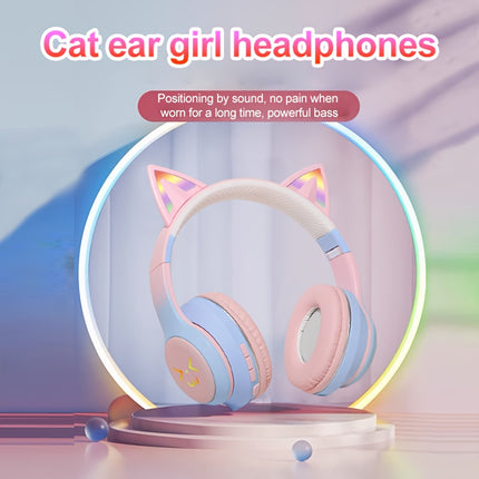 Cat Ear Headphones with Cat Ear Headpieces & RGB HIFI Sound Stereo Sound Compatible
