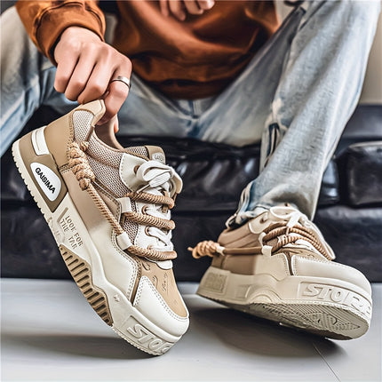 Men's Korean-style Low-top Lace-up Sneakers, Non-slip and Wear-resistant Sports Shoes,
