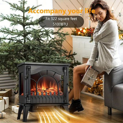 Electric Fireplace Stove, Freestanding Fireplace Heater